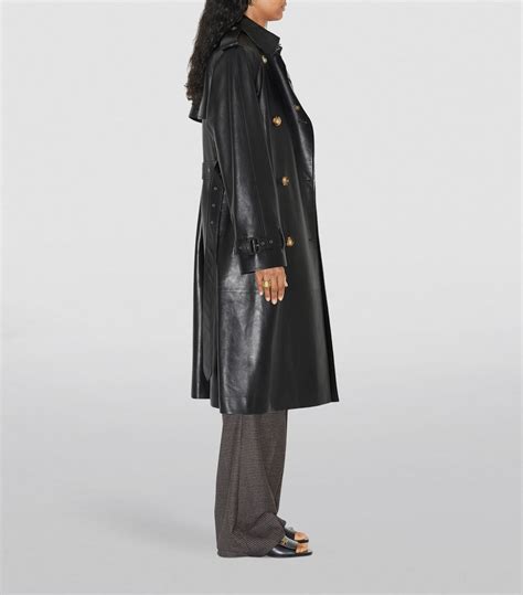 burberry for harrods trench coat|Womens Burberry black Leather Trench Coat .